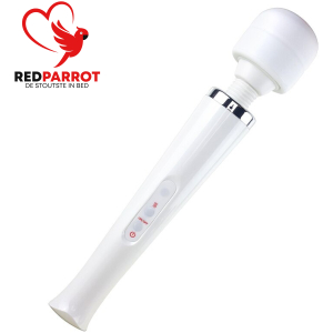 Extreem grote wandvibrator met G-spot massage USB oplaadbaar (wit)