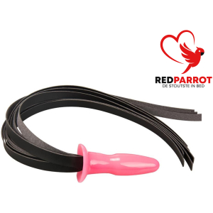 Buttplug en lederen zweep in 1