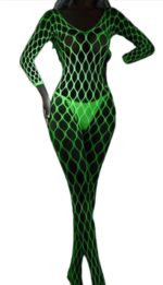 Volledige visnet bodysuit Neon