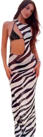 Zebra Print Maxi Jurk